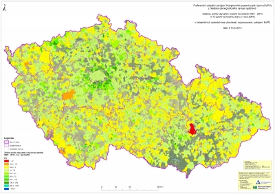 Preferenční oblasti k zahájení Komplexních pozemkových úprav (KoPÚ) z hlediska demografického vývoje